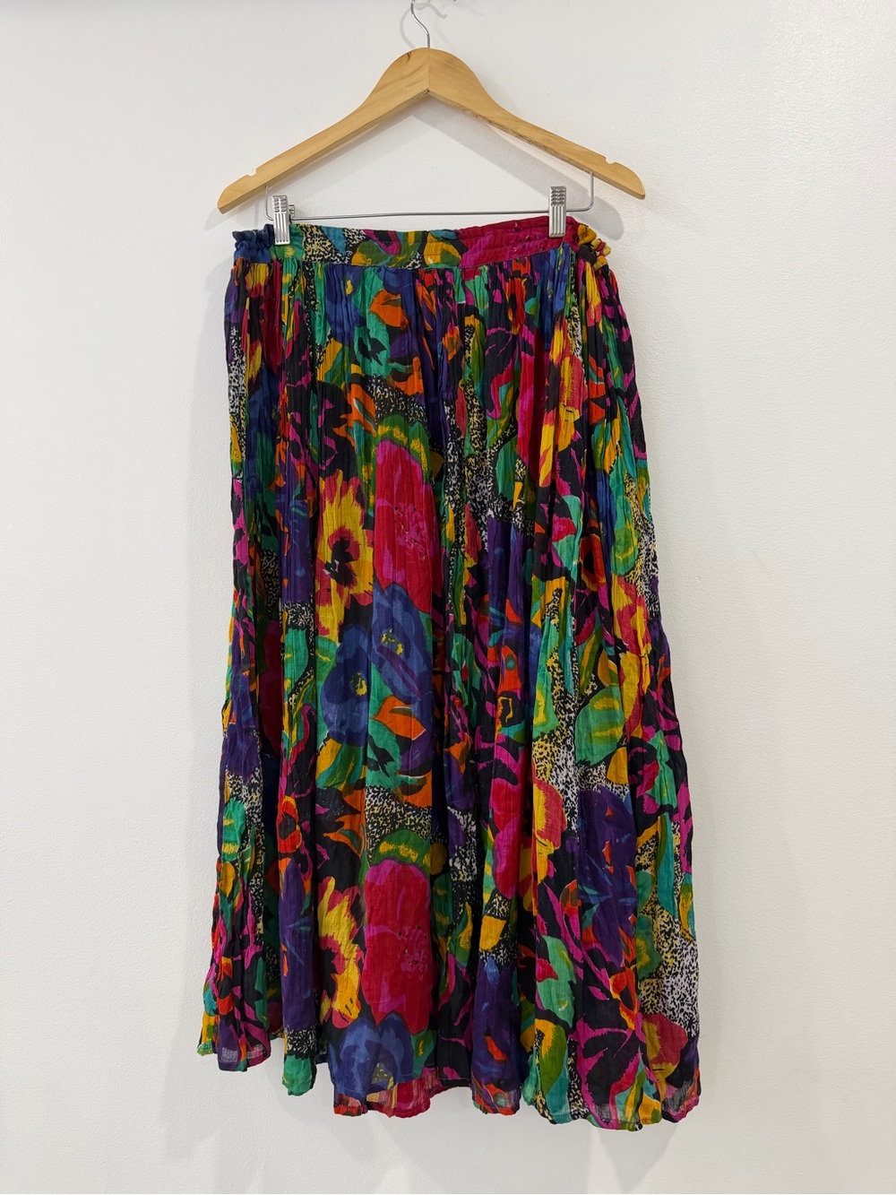 Phool Vintage M Pull-on Floral Maximal Funky Tiered‎ Maxi Midi Skirt - Picture 7 of 8